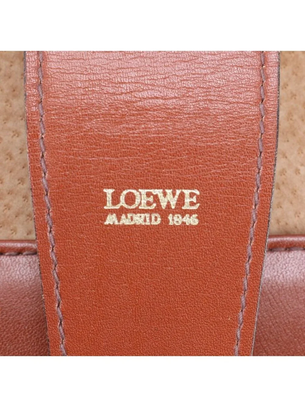 Loewe Anagram Leather Attache Case Hard Document Briefcase Brown